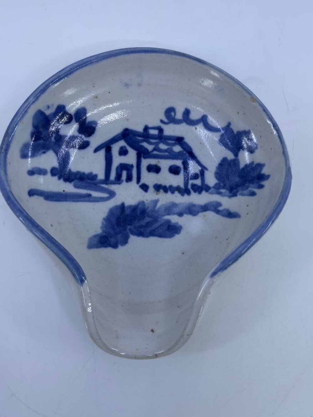 vintage m a hadley stoneware spoon rest hand painted cottagecore